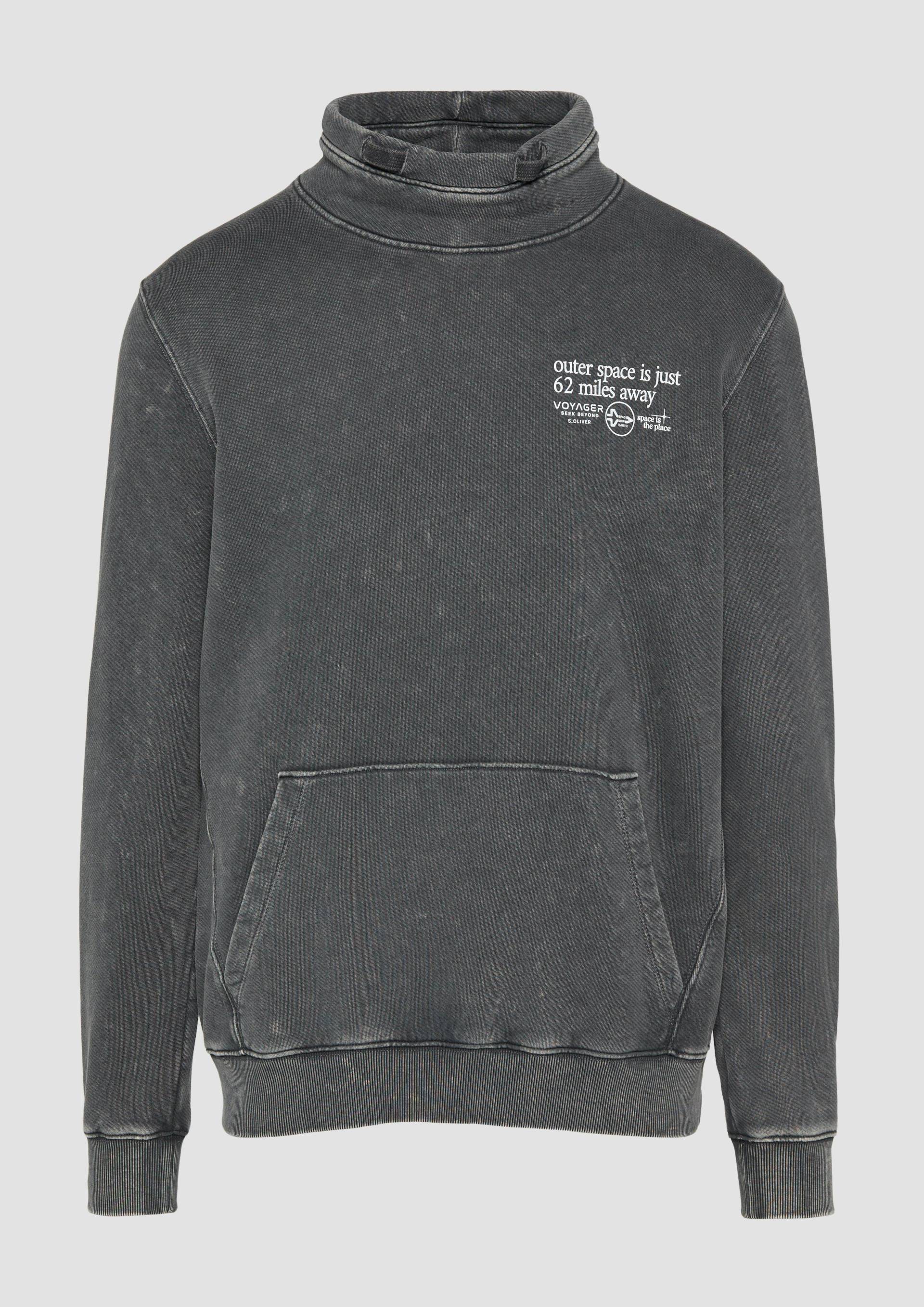 s.Oliver - Strukturiertes Sweatshirt mit Stehkragen, Herren, schwarz von s.Oliver