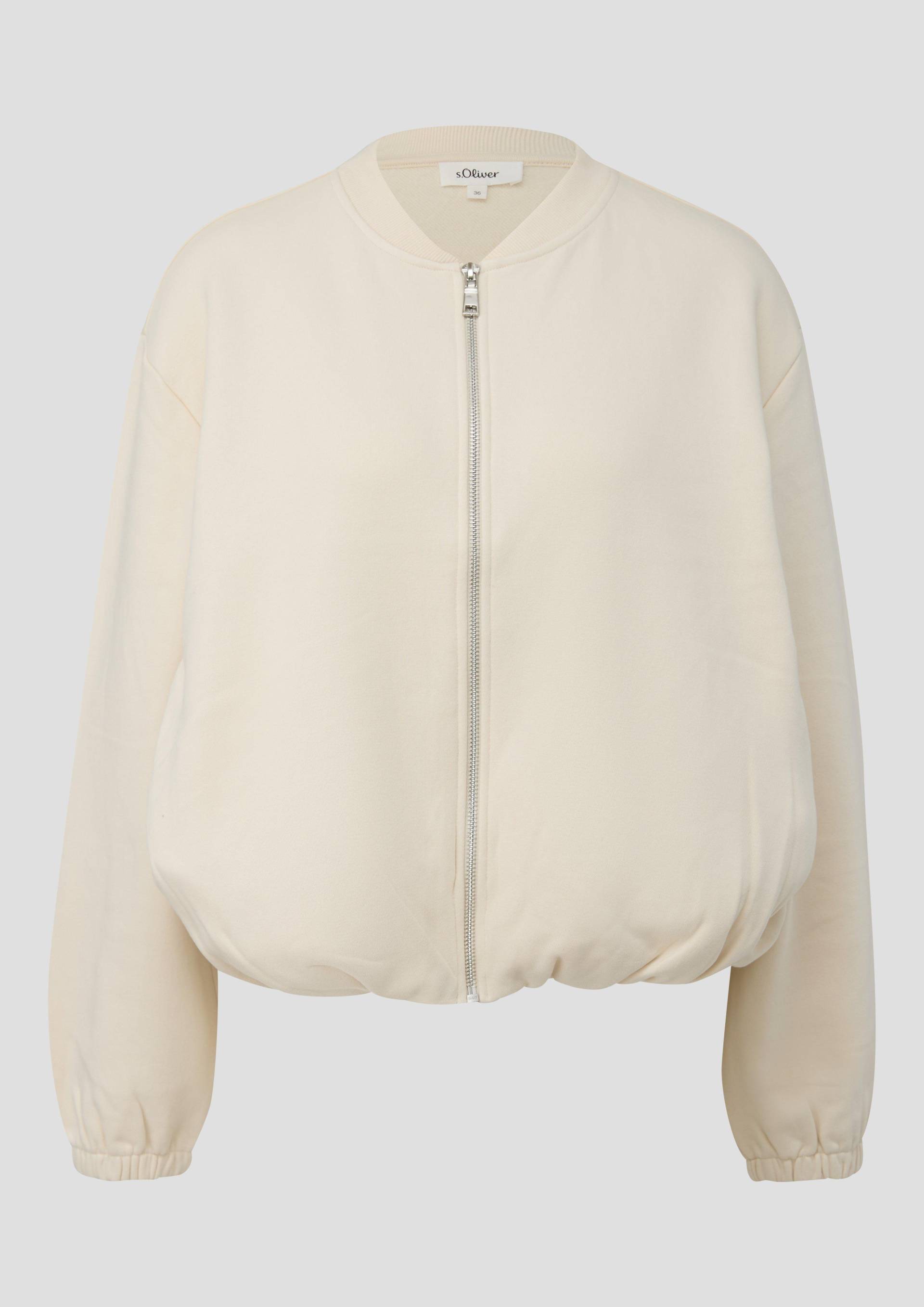 s.Oliver - Sweat-Blouson mit Gummibündchen, Damen, Beige von s.Oliver