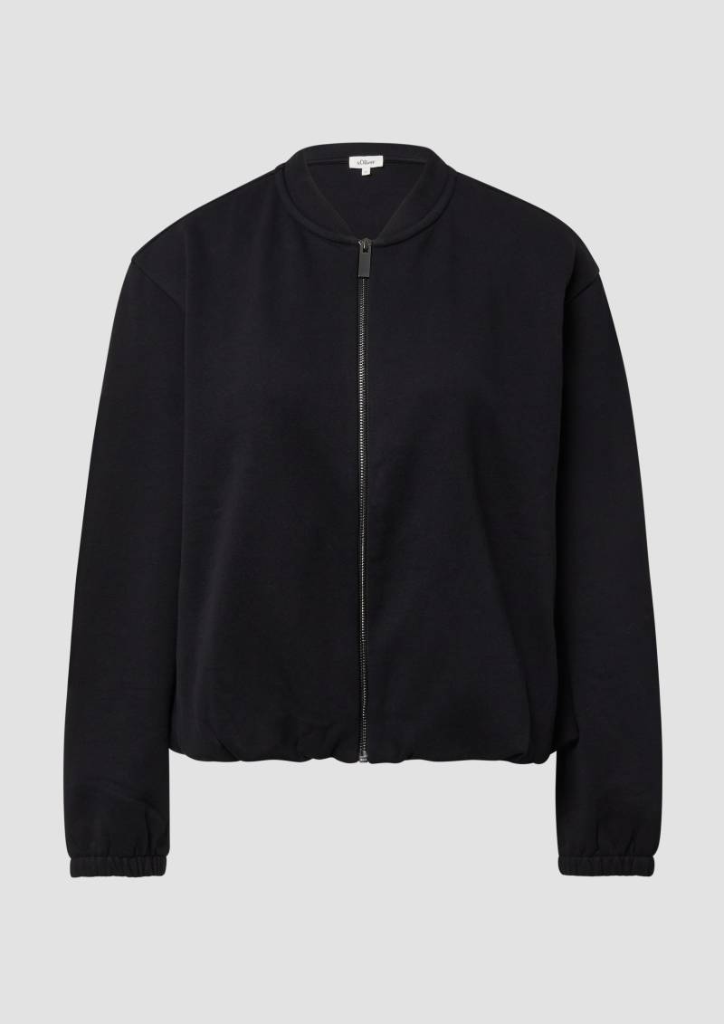 s.Oliver - Sweat-Blouson mit Gummibündchen, Damen, schwarz von s.Oliver