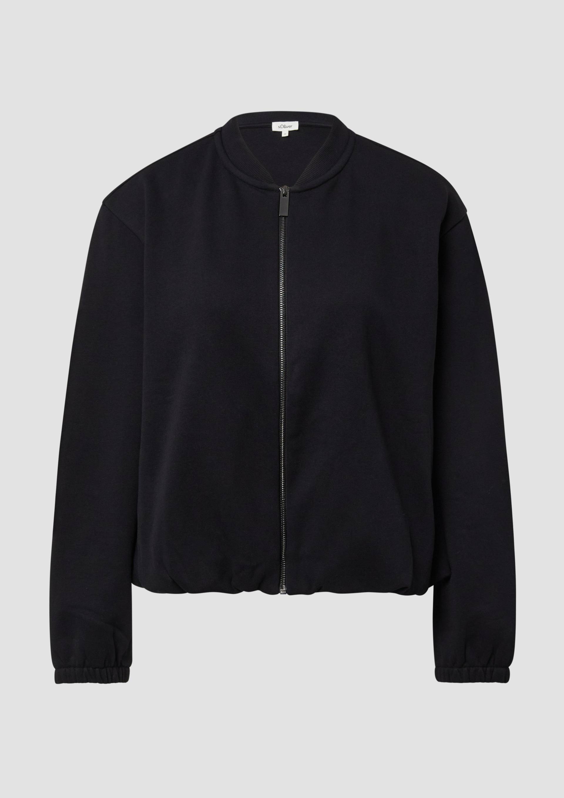 s.Oliver - Sweat-Blouson mit Gummibündchen, Damen, schwarz von s.Oliver