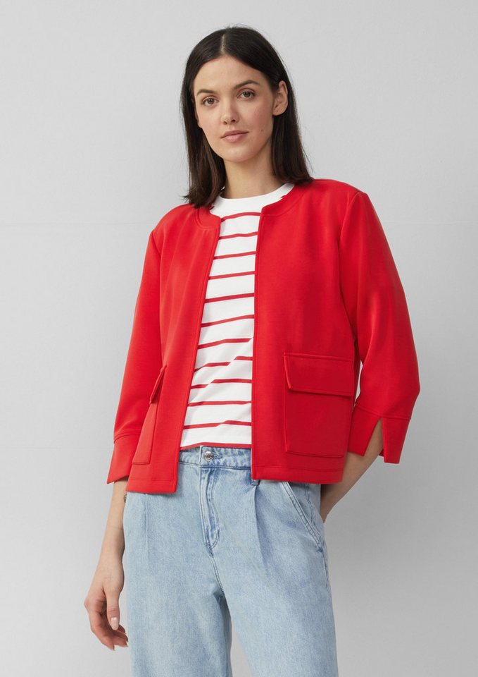 s.Oliver Sweatjacke Scuba-Jacke im Relaxed Fit mit 3/4-Ärmeln von s.Oliver