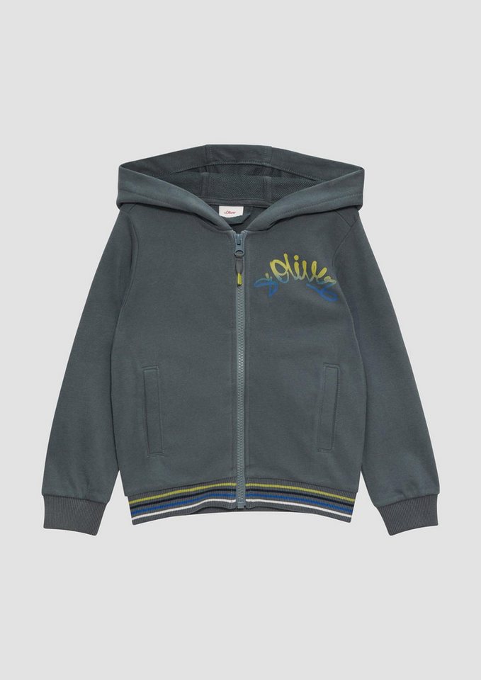s.Oliver Sweatjacke Sweatshirt Jacke Sweatshirt-Jacke mit großem Rückenprint von s.Oliver