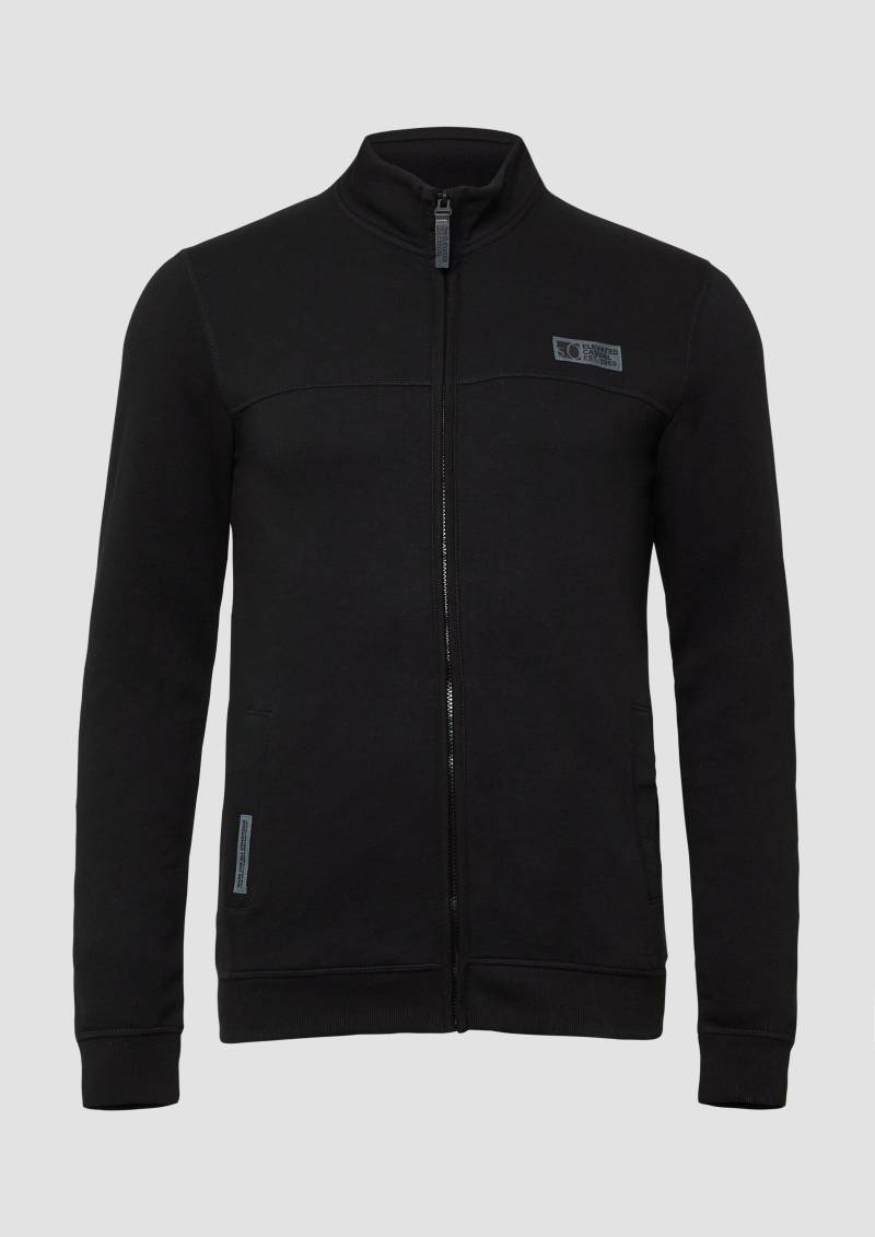 s.Oliver - Sweatjacke aus Baumwollmix mit Stehkragen, Herren, schwarz von s.Oliver