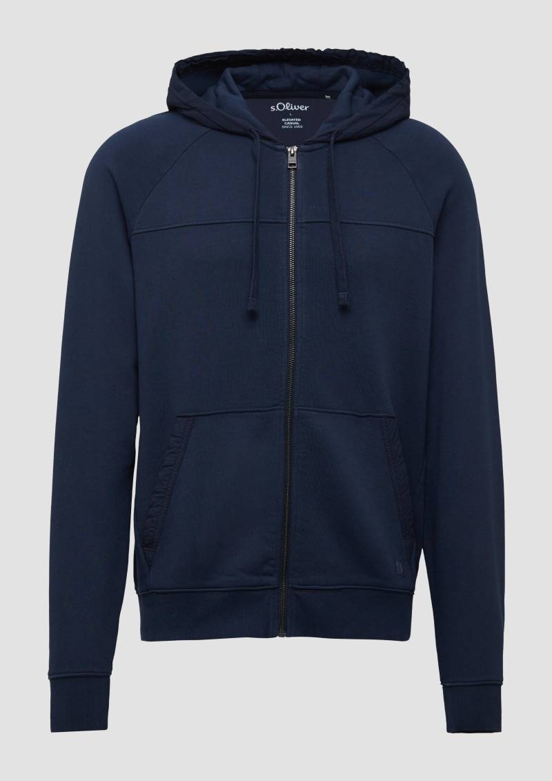 s.Oliver - Sweatjacke mit Garment Dye und Kapuze im Fabricmix, Herren, blau s.Oliver - Sweatjacke mit Garment Dye und Kapuze im Fabricmix, Herren, blau von s.Oliver