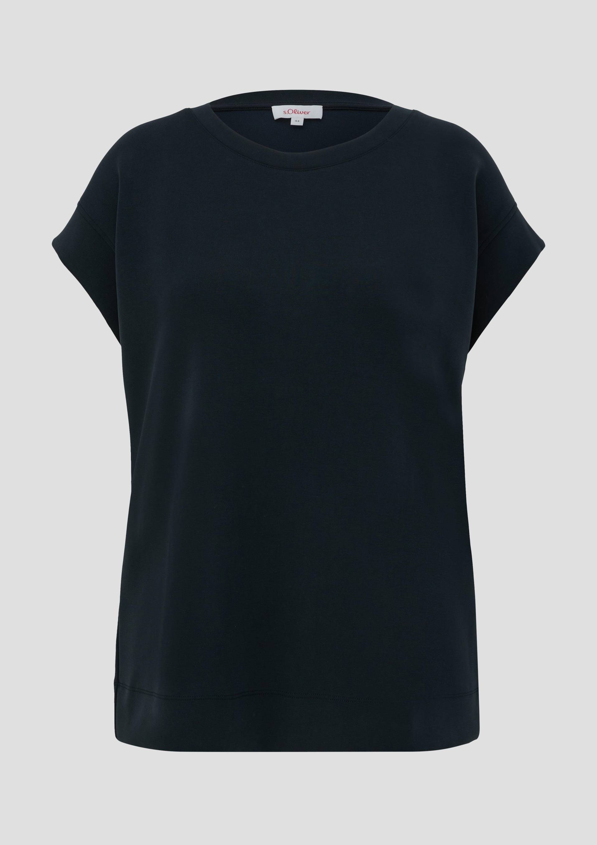s.Oliver - T-Shirt aus Scuba, Damen, schwarz von s.Oliver