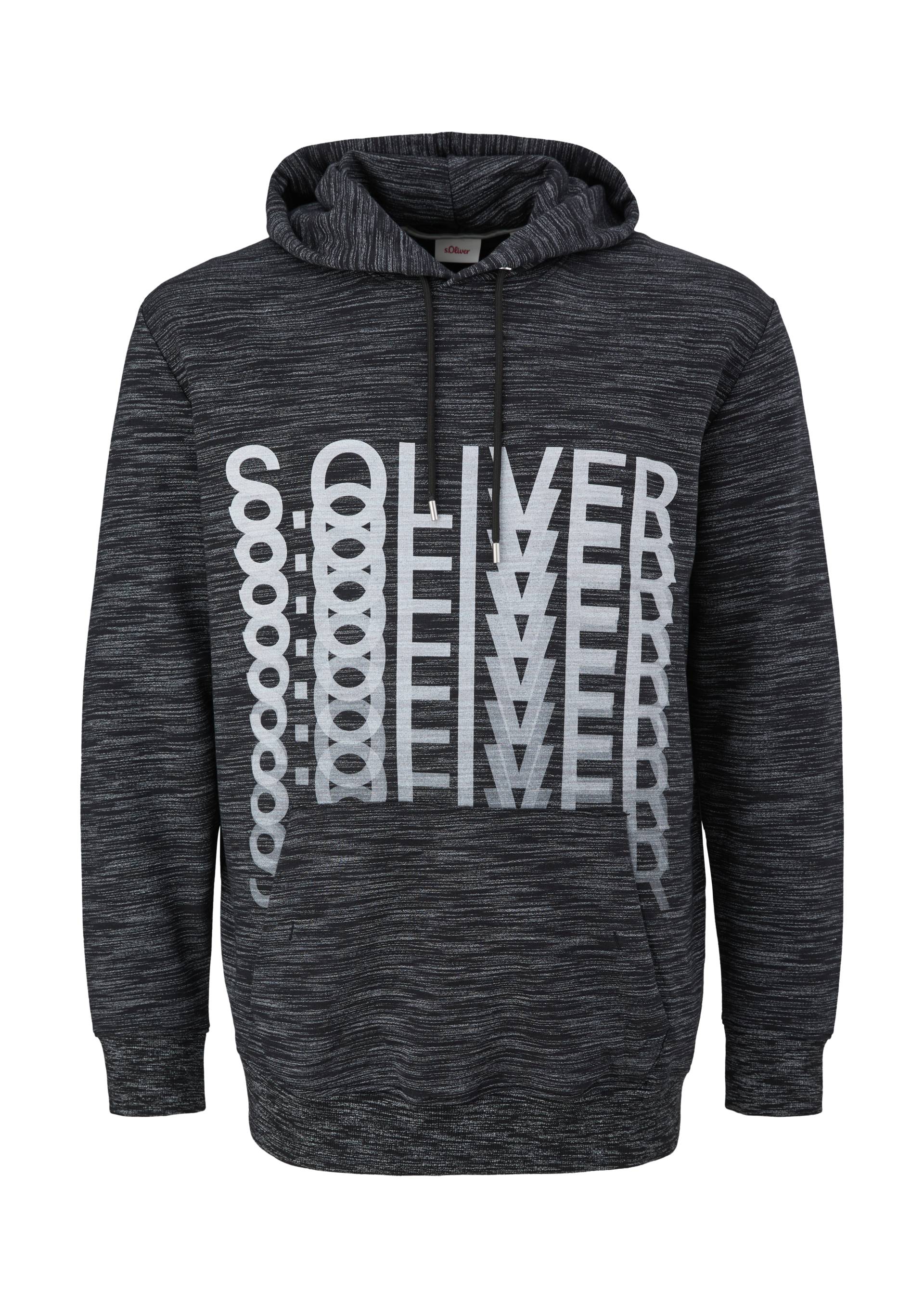 s.Oliver - Hoodie mit Frontprint, Herren, schwarz von s.Oliver