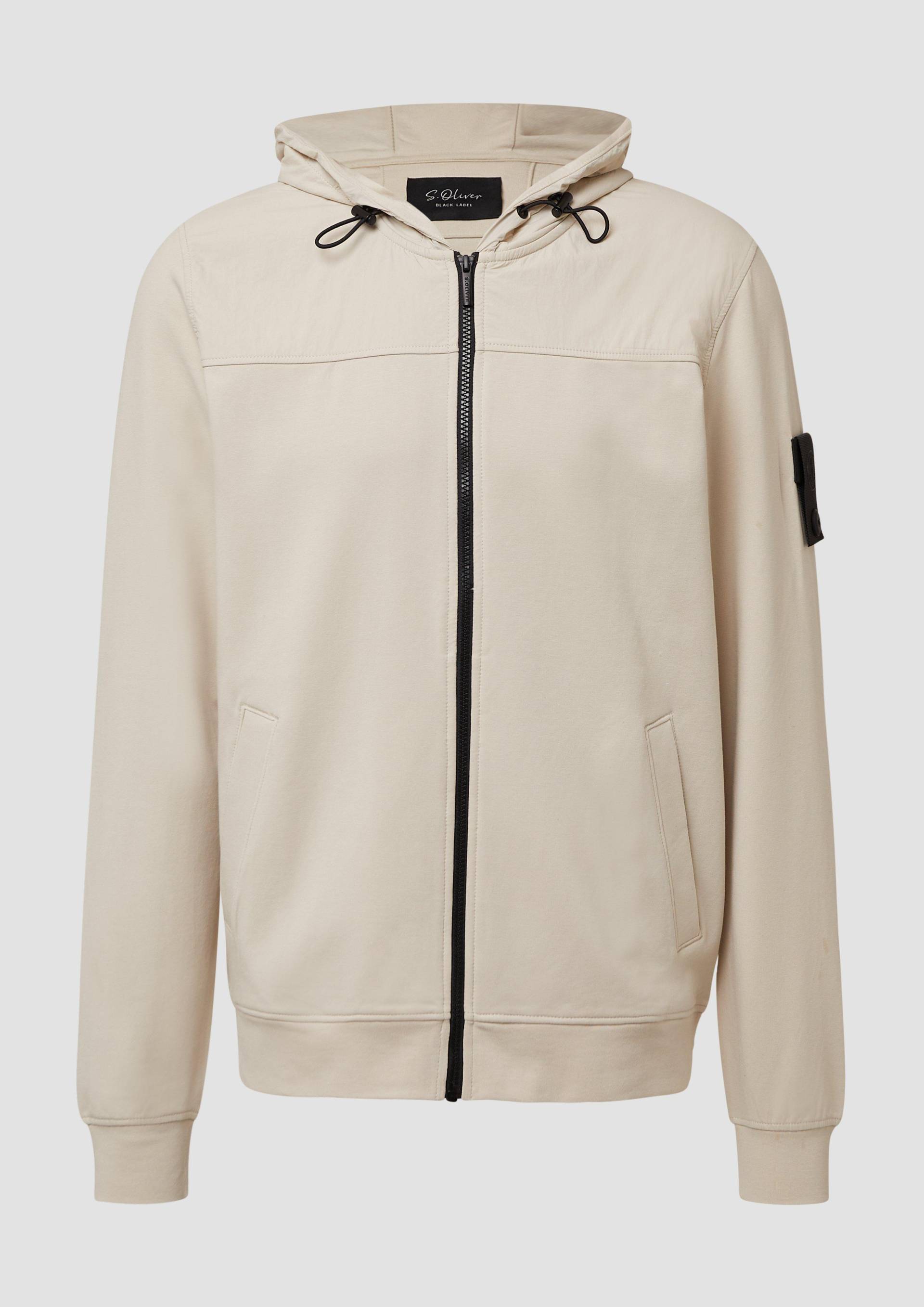 s.Oliver - Sweatshirt-Jacke im Materialmix mit hochwertigen Details, Herren, Beige s.Oliver - Sweatshirt-Jacke im Materialmix mit hochwertigen Details, Herren, Beige von s.Oliver