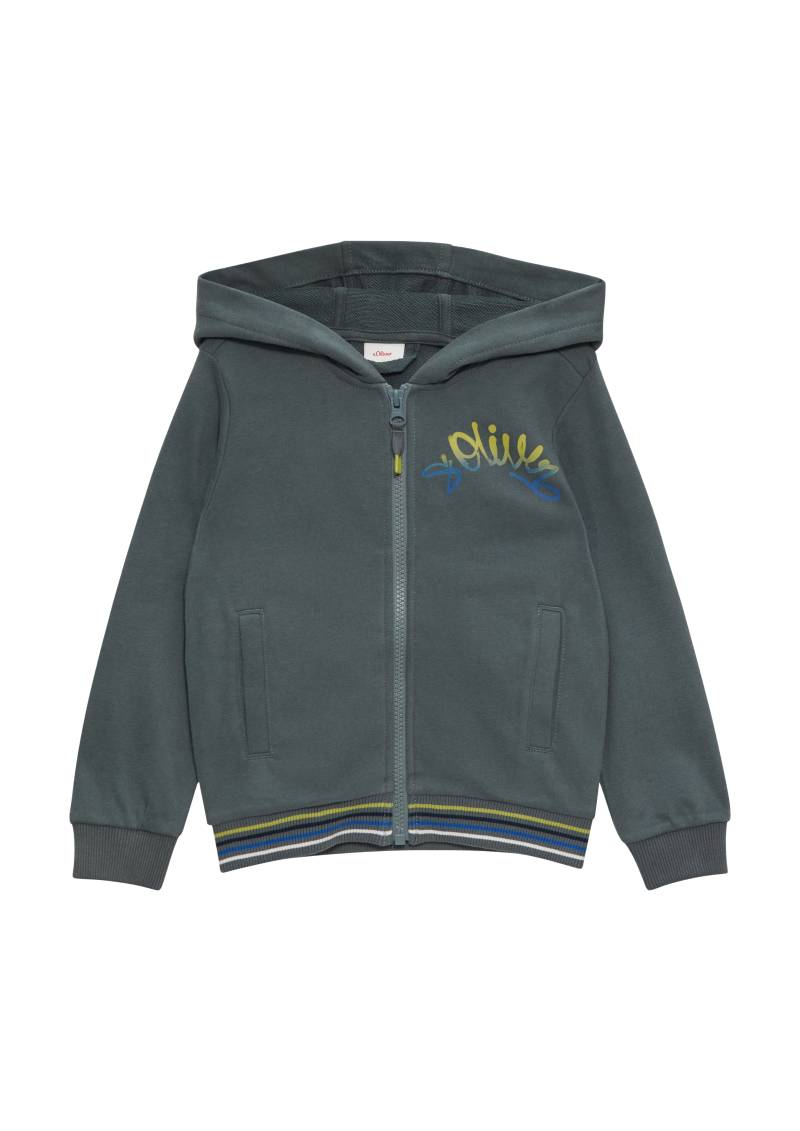 s.Oliver - Sweatshirt-Jacke mit großem Rückenprint, Kinder, grau von s.Oliver