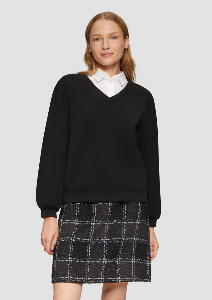 s.Oliver Sweatshirt Scuba-Sweatshirt mit V-Ausschnitt von s.Oliver