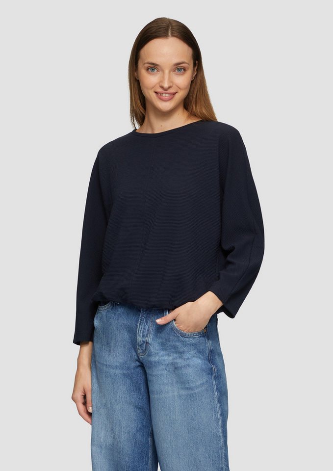 s.Oliver Sweatshirt Strukturiertes Sweatshirt mit Fledermausarm im O-Shape Teilungsnaht von s.Oliver