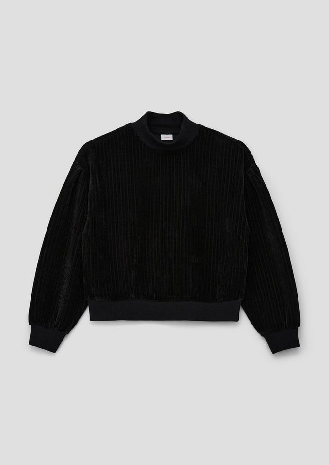 s.Oliver Sweatshirt Sweatpullover mit Cordstruktur Raffung von s.Oliver