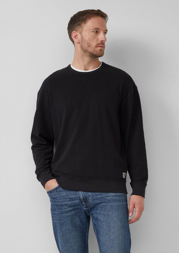 s.Oliver Sweatshirt Sweatshirt Relaxed Fit Pullover mit Crew Neck und Label-Patch von s.Oliver