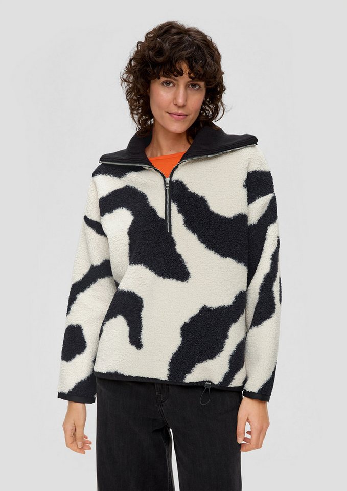 s.Oliver Sweatshirt Sweatshirt Gemusterter Teddyplüsch-Troyer von s.Oliver
