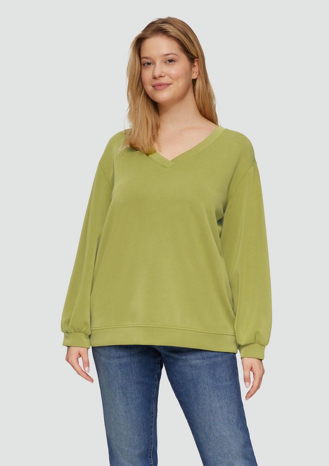s.Oliver Sweatshirt Sweatshirt Scuba-Sweatshirt mit V-Ausschnitt von s.Oliver