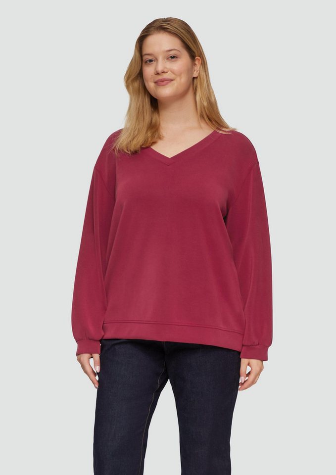 s.Oliver Sweatshirt Sweatshirt Scuba-Sweatshirt mit V-Ausschnitt von s.Oliver