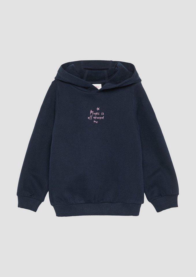 s.Oliver Sweatshirt Sweatshirt Wärmender Hoodie mit Glitzer-Stickerei auf Front und Rücken von s.Oliver
