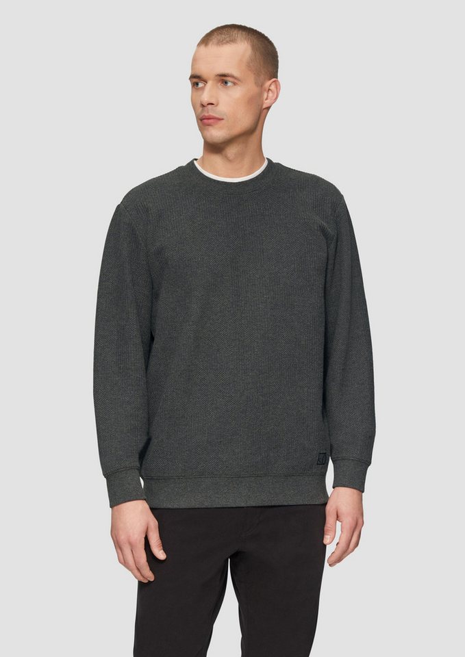s.Oliver Sweatshirt Sweatshirt aus Jacquard in Strick-Optik Logo von s.Oliver