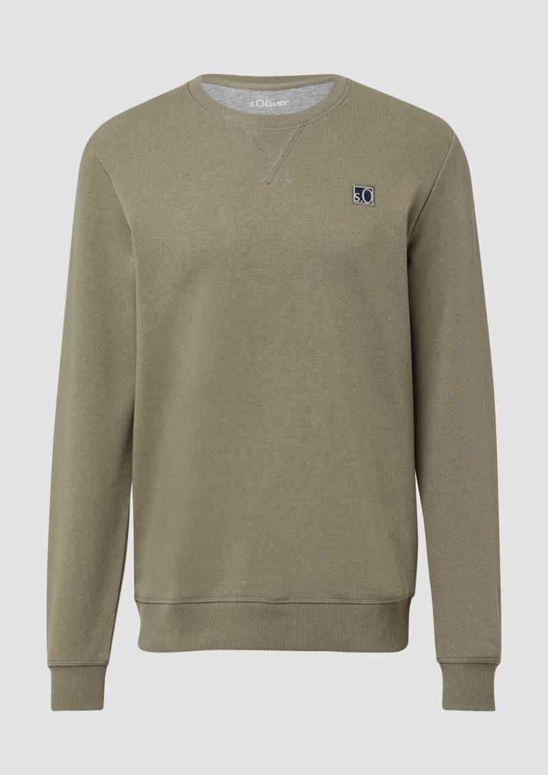 s.Oliver - Sweatshirt aus Baumwollmix mit Crew Neck, Herren, Grün von s.Oliver