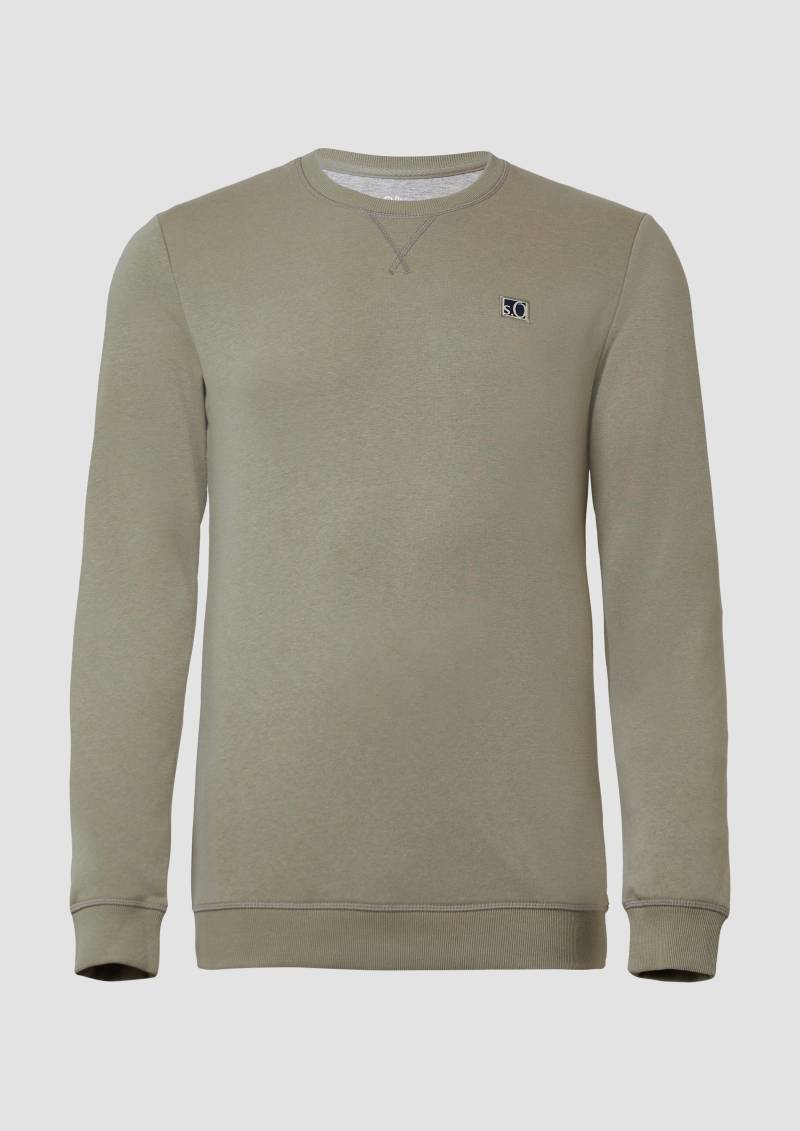 s.Oliver - Sweatshirt aus Baumwollmix mit Crew Neck, Herren, Grün von s.Oliver