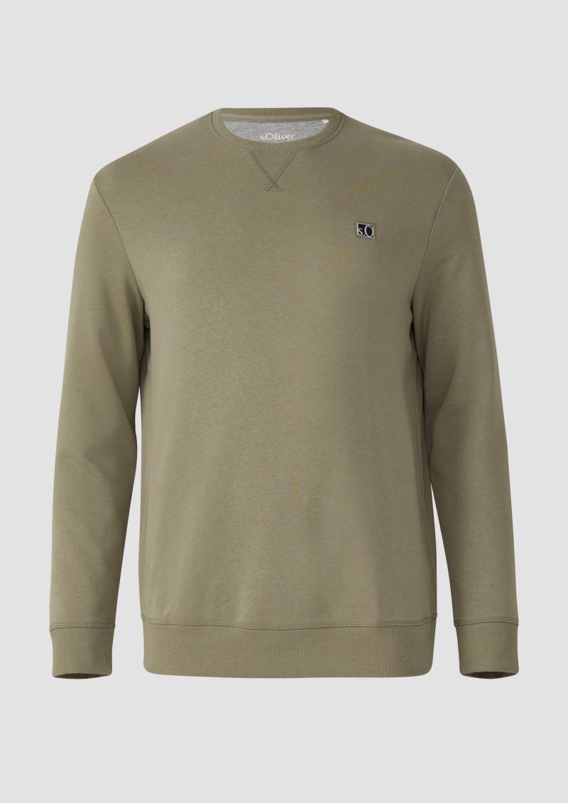 s.Oliver - Sweatshirt aus Baumwollmix mit Crew Neck, Herren, Grün von s.Oliver