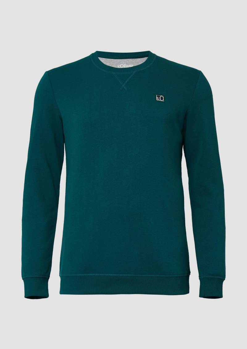 s.Oliver - Sweatshirt aus Baumwollmix mit Crew Neck, Herren, grün von s.Oliver