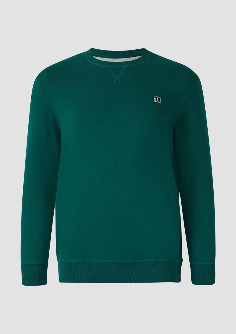 s.Oliver - Sweatshirt aus Baumwollmix mit Crew Neck, Herren, grün von s.Oliver