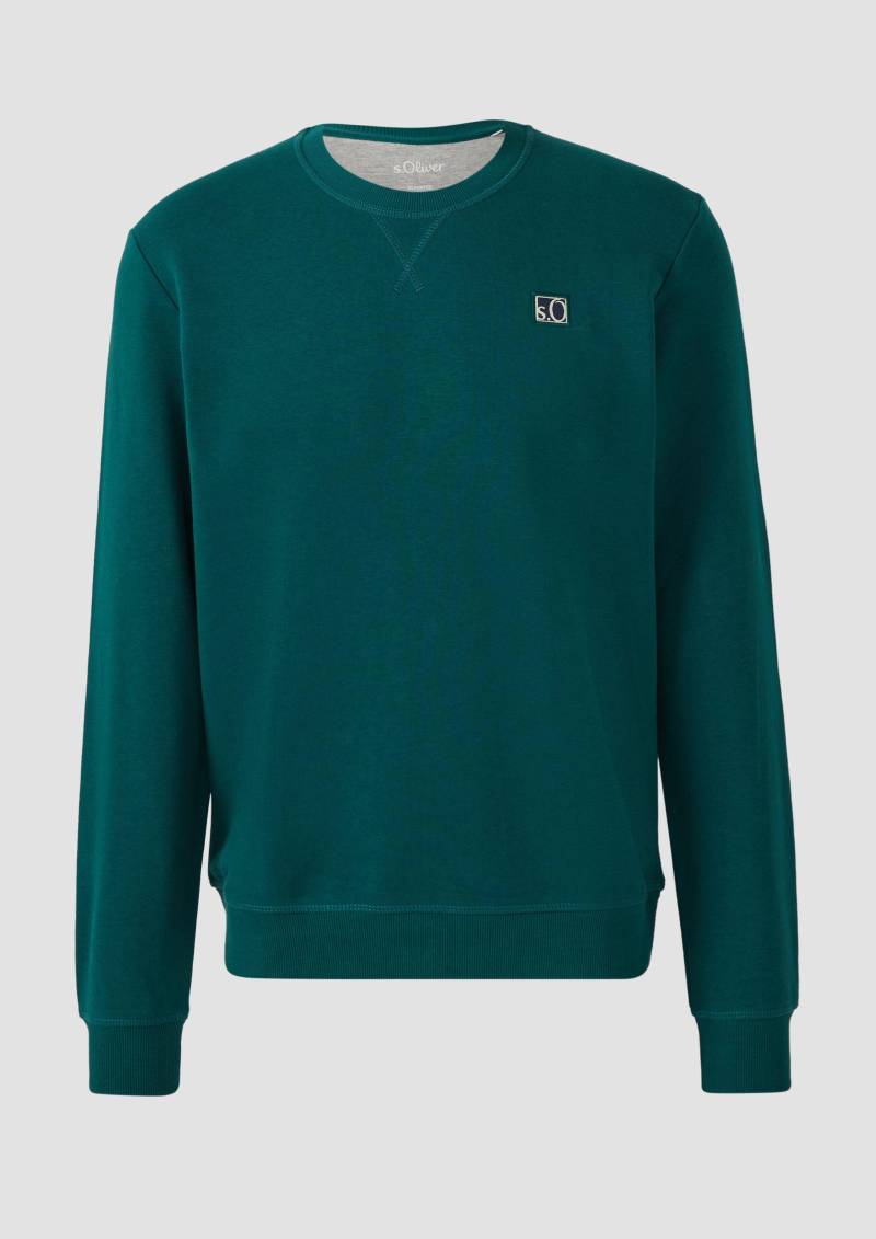 s.Oliver - Sweatshirt aus Baumwollmix mit Crew Neck, Herren, grün von s.Oliver