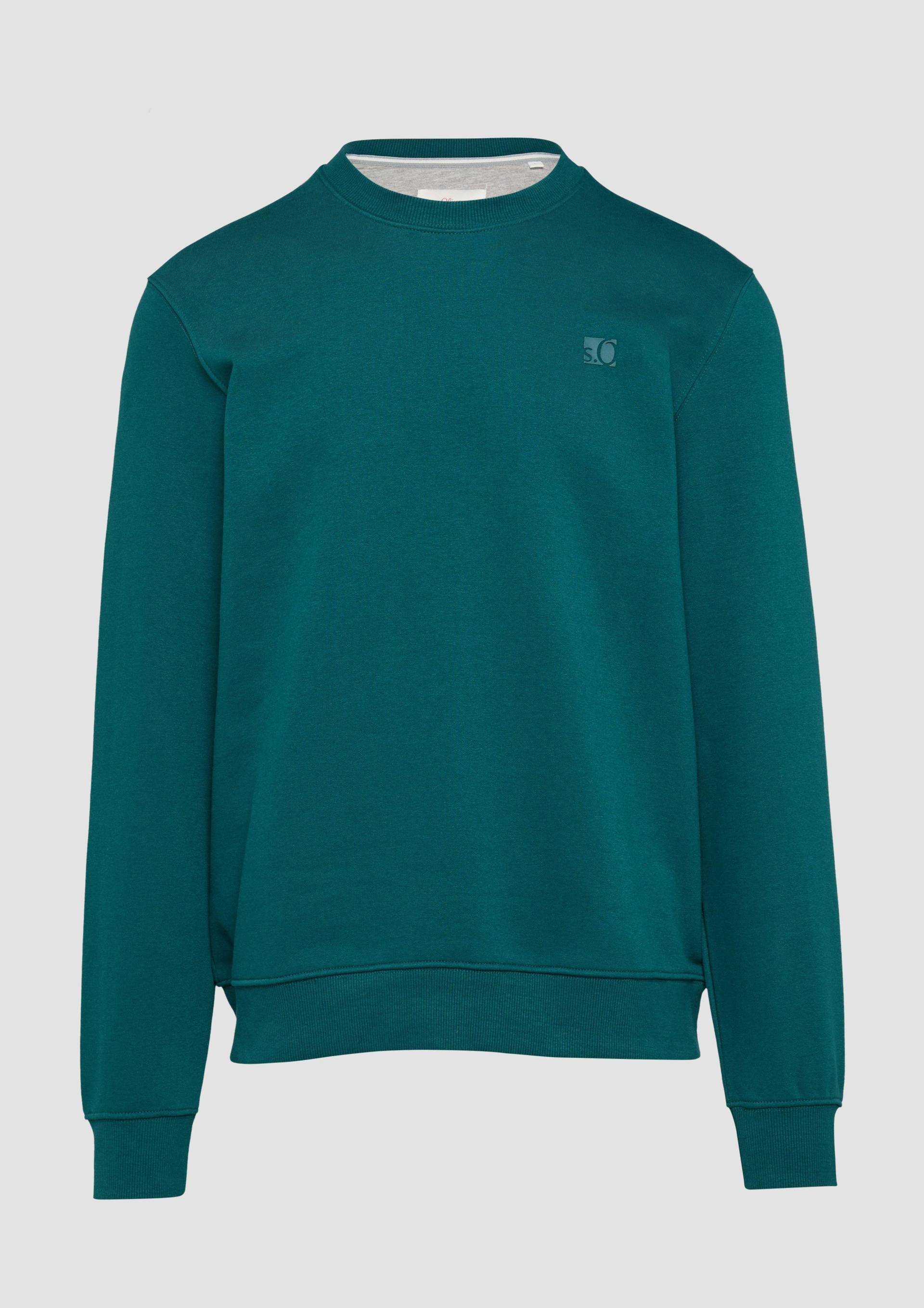 s.Oliver - Sweatshirt aus Baumwollmix mit Logo-Detail, Herren, Blau von s.Oliver