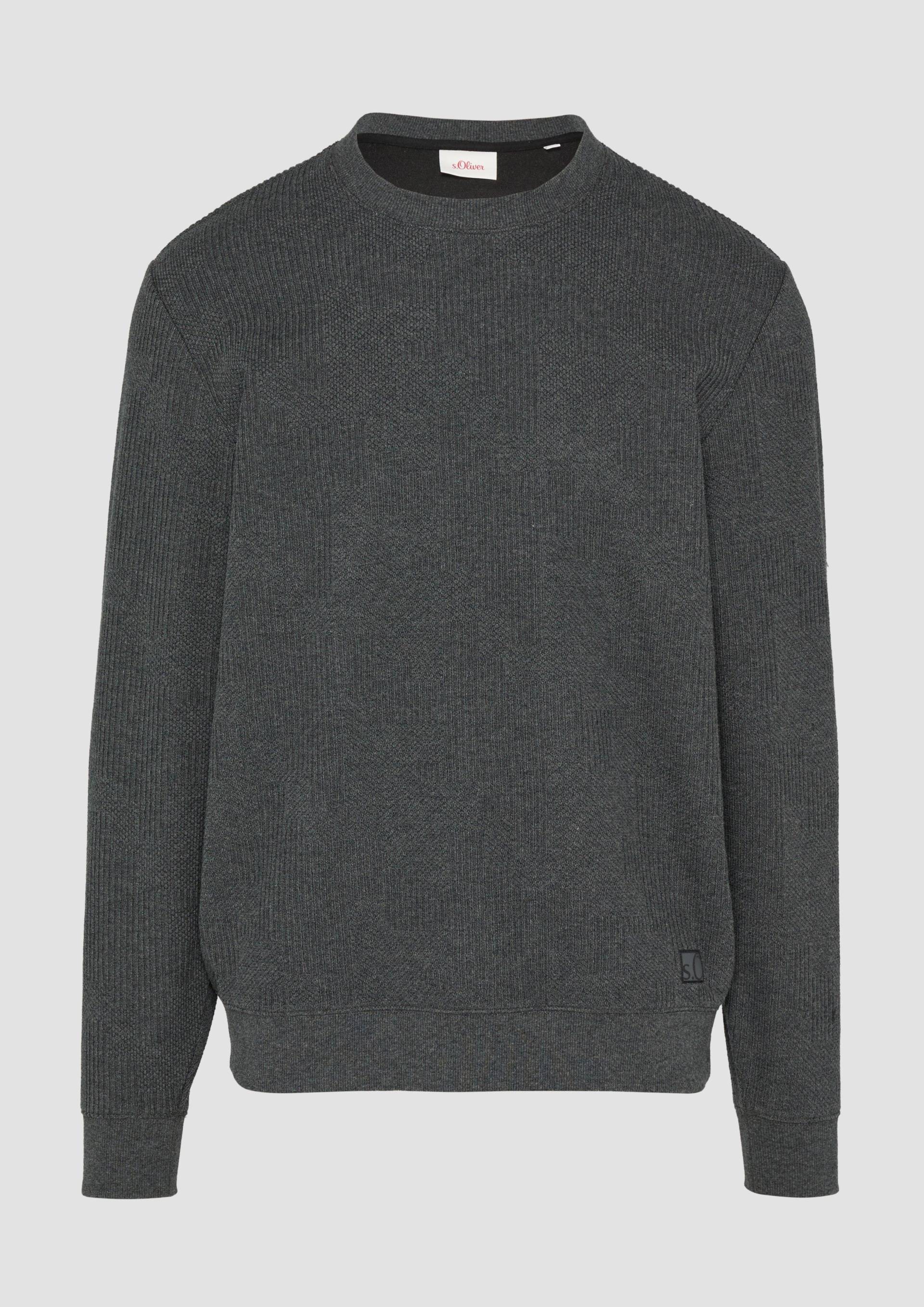 s.Oliver - Sweatshirt aus Jacquard in Strick-Optik, Herren, grau von s.Oliver