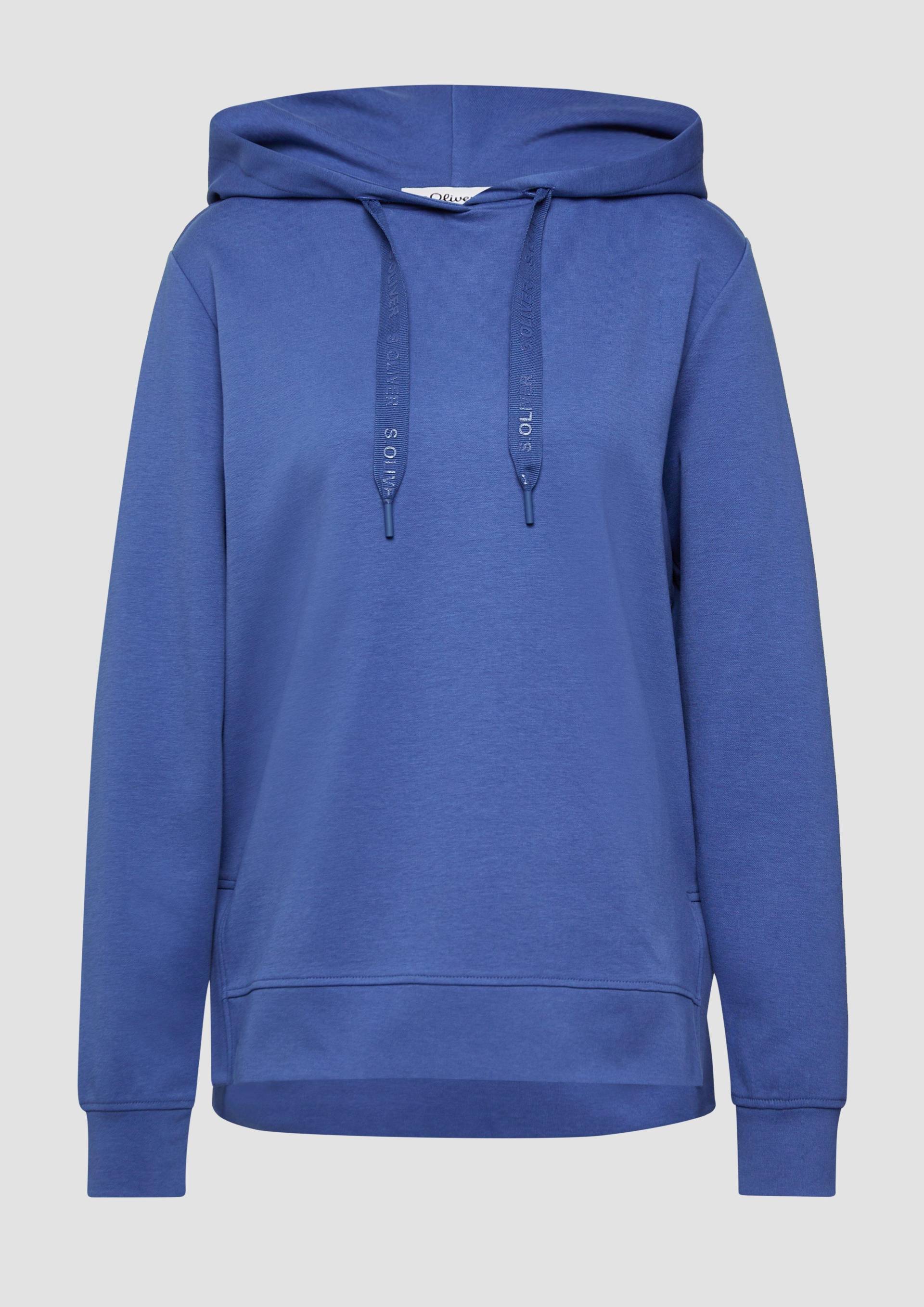 s.Oliver - Sweatshirt im Relaxed Fit mit Seitenschlitz, Damen, blau von s.Oliver