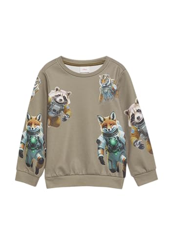 s.Oliver Sweatshirt mit All-Over-Print beige 128/134 von s.Oliver