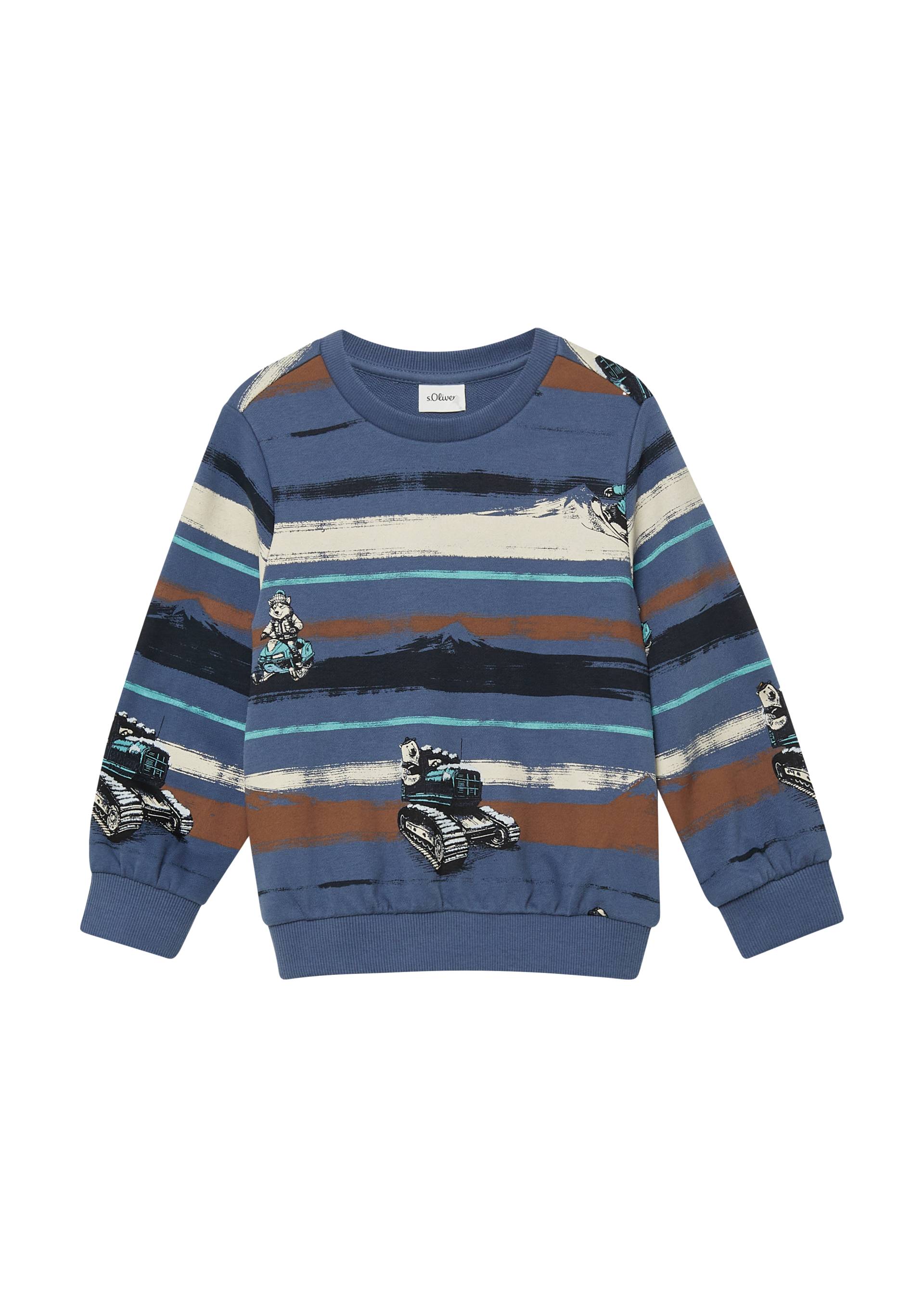 s.Oliver - Sweatshirt mit All-over-Print, Kinder, blau|mehrfarbig s.Oliver - Sweatshirt mit All-over-Print, Kinder, blau|mehrfarbig von s.Oliver