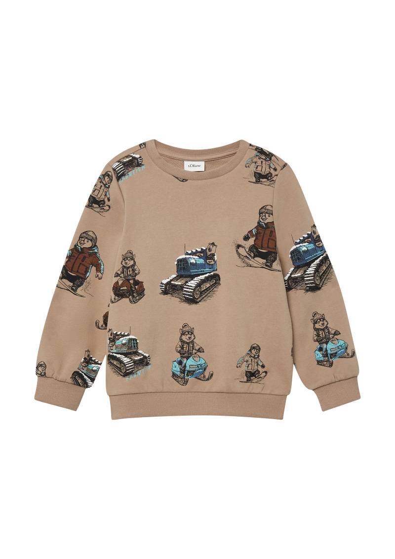 s.Oliver - Sweatshirt mit All-over-Print, Kinder, braun|mehrfarbig von s.Oliver