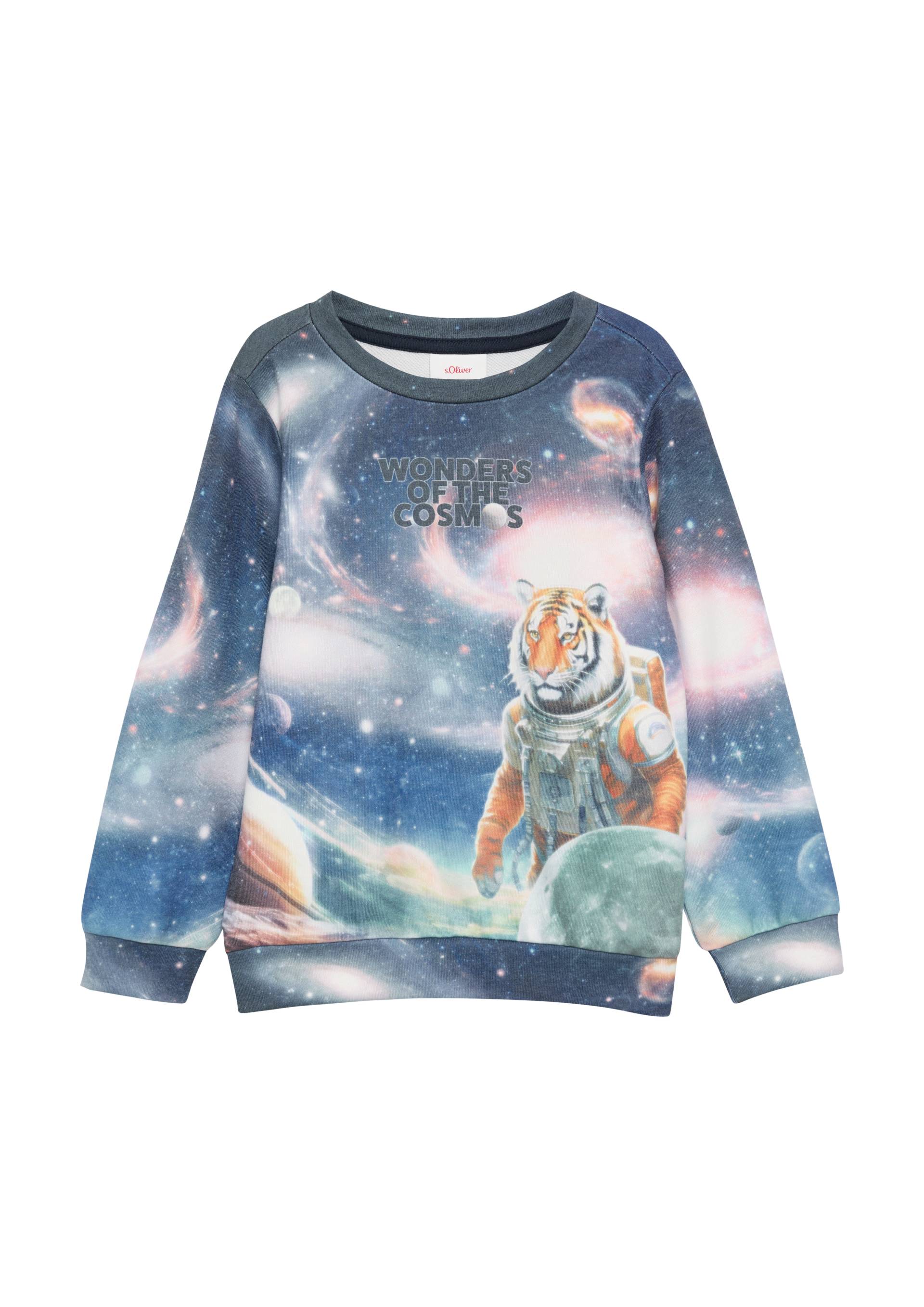 s.Oliver - Sweatshirt mit All-over-Print, Kinder, silber von s.Oliver