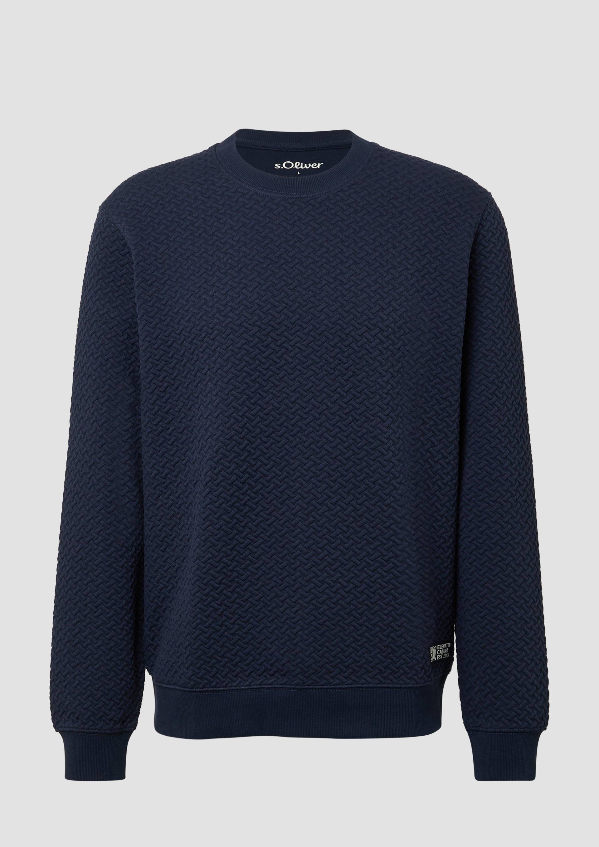 s.Oliver - Strukturiertes Sweatshirt mit Crew Neck, Herren, blau von s.Oliver