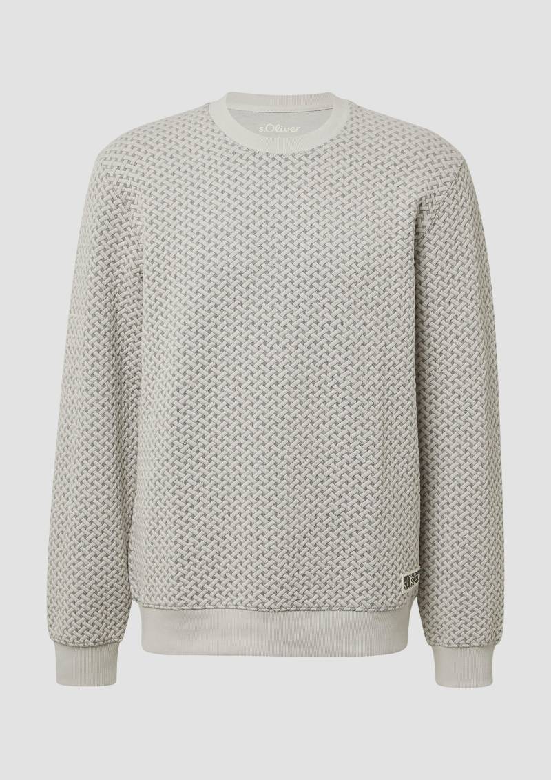s.Oliver - Strukturiertes Sweatshirt mit Crew Neck, Herren, grau von s.Oliver