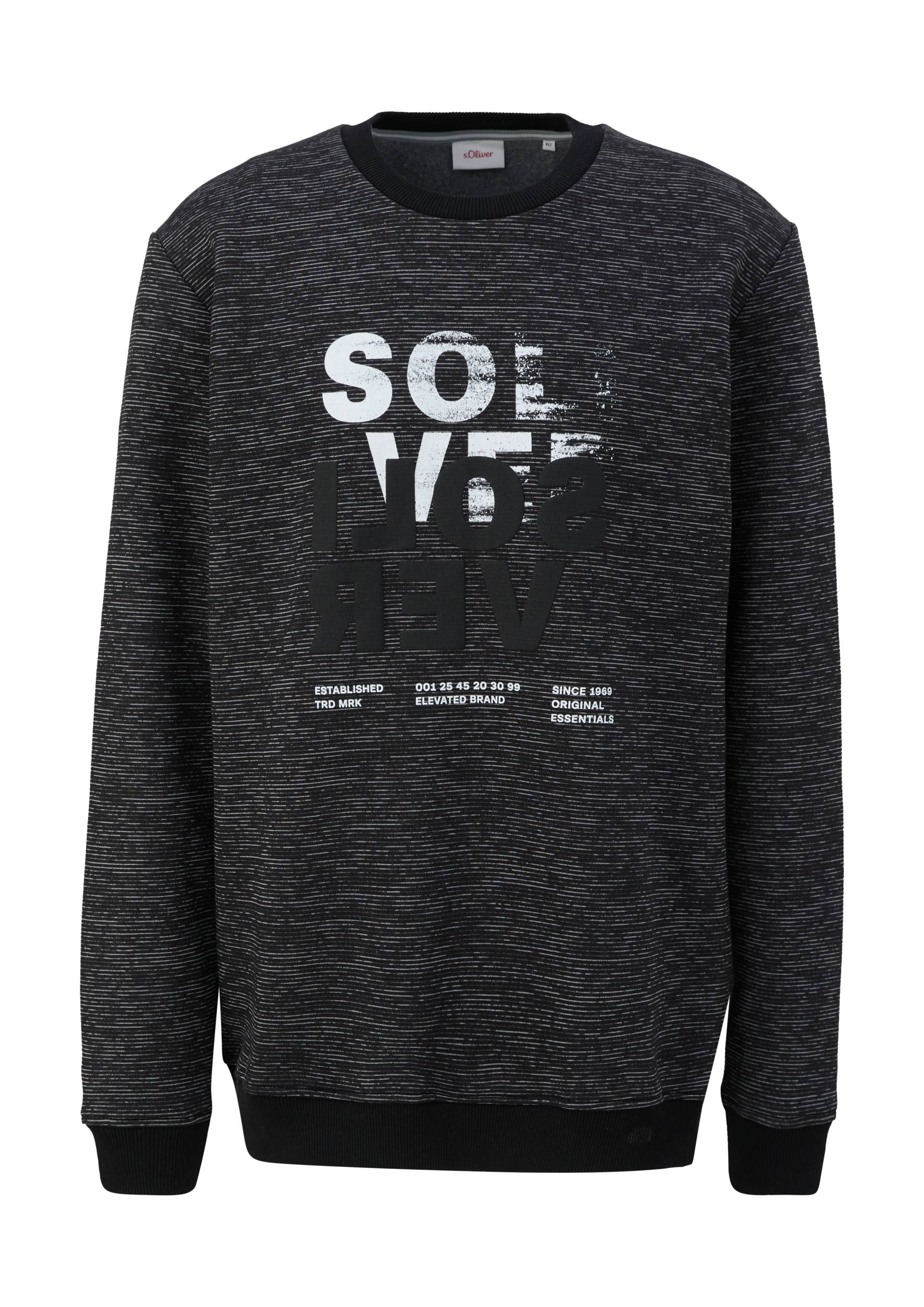 s.Oliver - Sweatshirt mit Frontprint, Herren, schwarz von s.Oliver