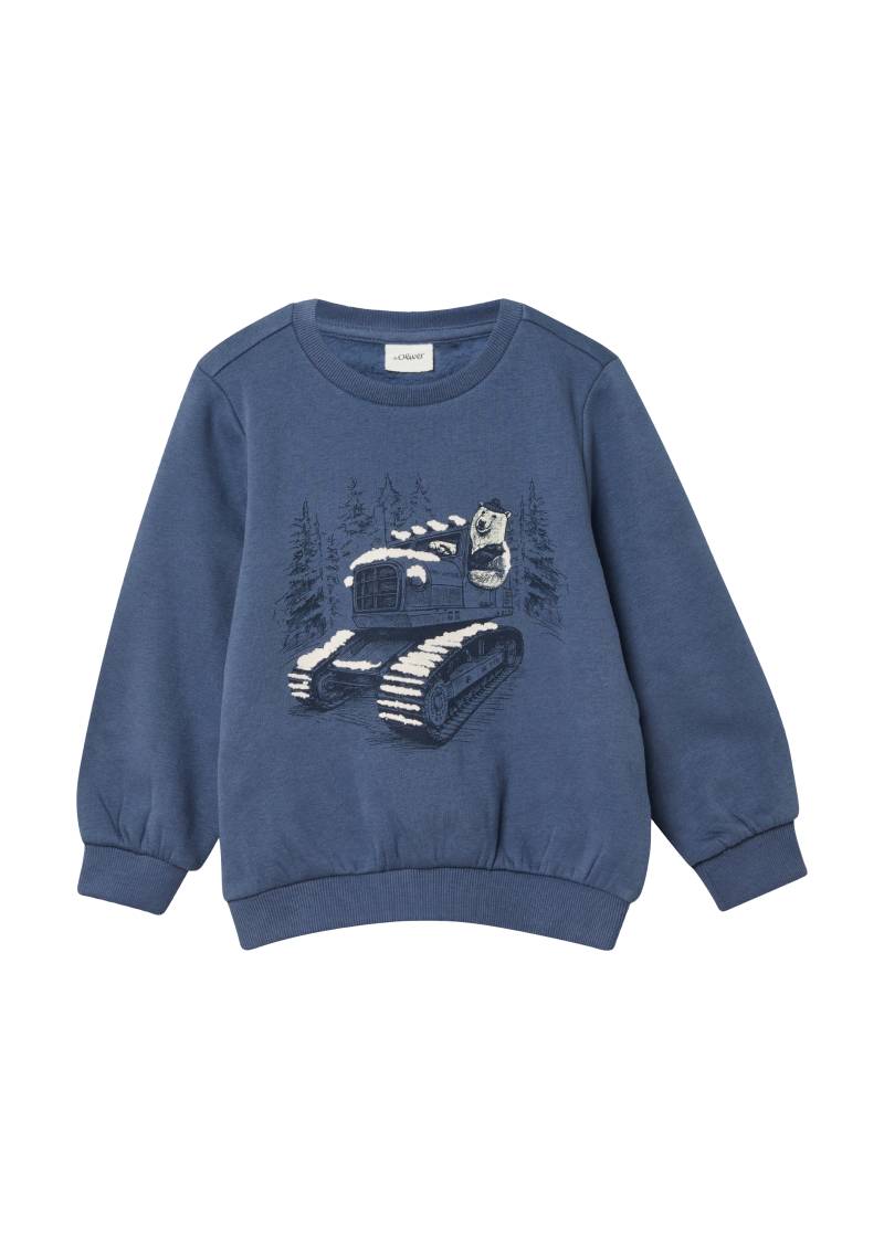 s.Oliver - Sweatshirt mit Frontprint und kuscheliger Innenseite, Kinder, blau von s.Oliver