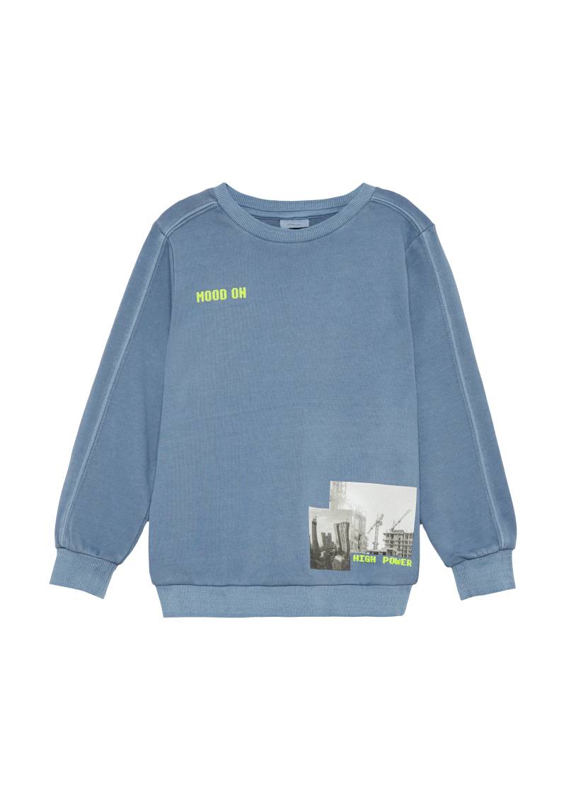 s.Oliver - Sweatshirt mit Garment Dye und Frontprint, Kinder, blau von s.Oliver