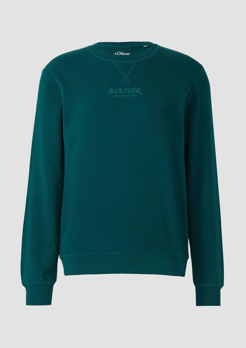 s.Oliver - Sweatshirt mit Logo-Artwork, Herren, grün von s.Oliver