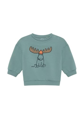 Sweatshirt mit Print und Stickerei türkisblau 86 von s.Oliver