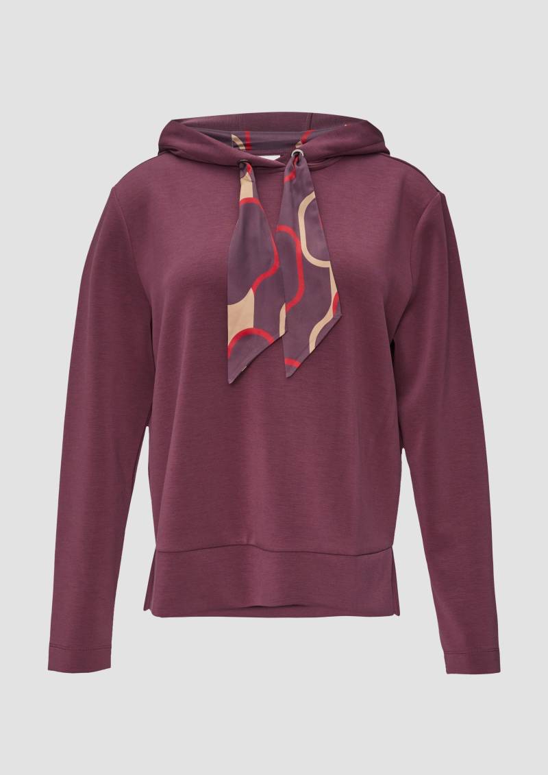 s.Oliver - Sweatshirt mit Satinfutter in der Kapuze, Damen, lila von s.Oliver