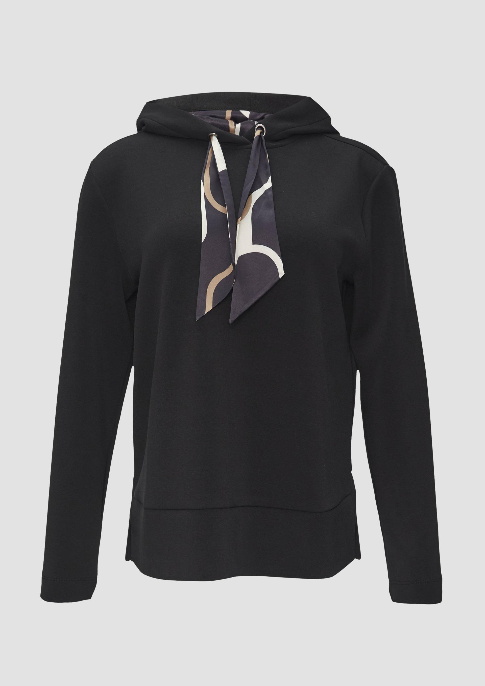 s.Oliver - Sweatshirt mit Satinfutter in der Kapuze, Damen, schwarz s.Oliver - Sweatshirt mit Satinfutter in der Kapuze, Damen, schwarz von s.Oliver