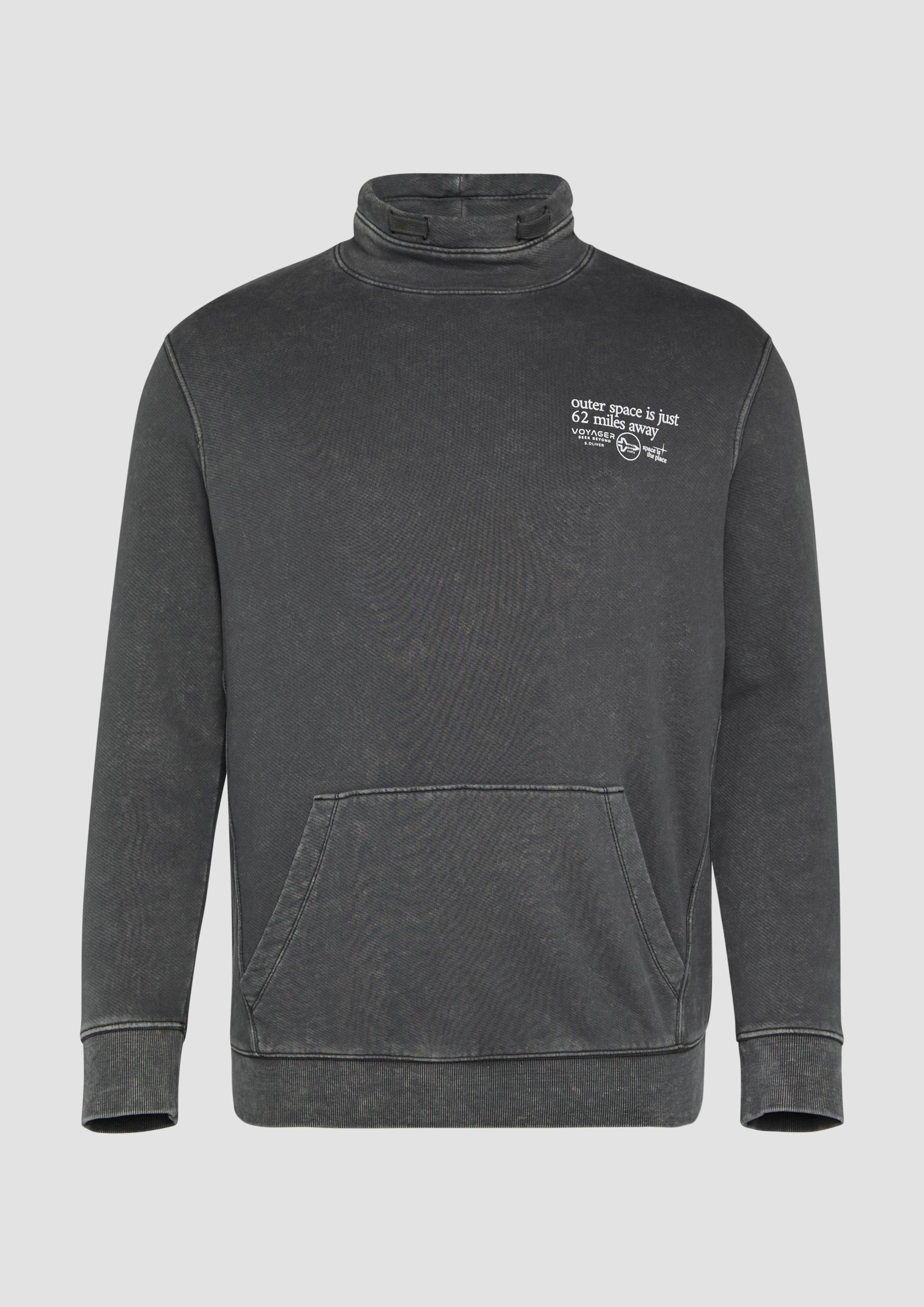 s.Oliver - Strukturiertes Sweatshirt mit Stehkragen, Herren, schwarz von s.Oliver