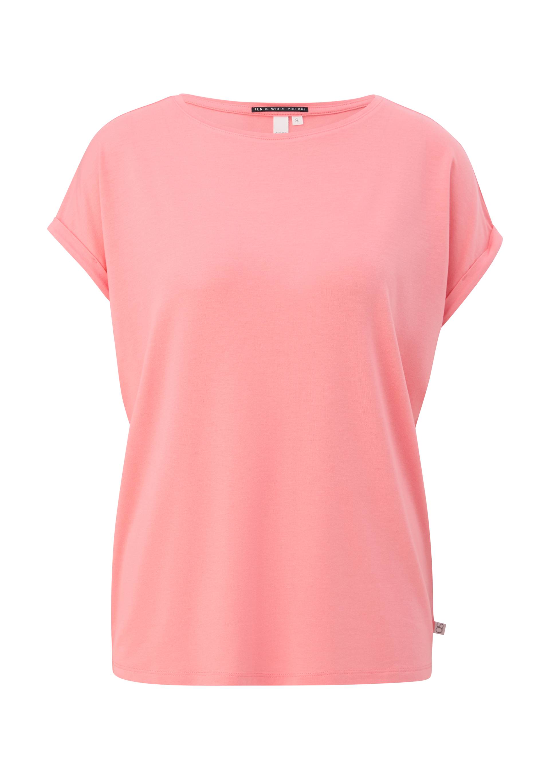 QS - T-Shirt aus Lyocellmix, Damen, Rosa von QS