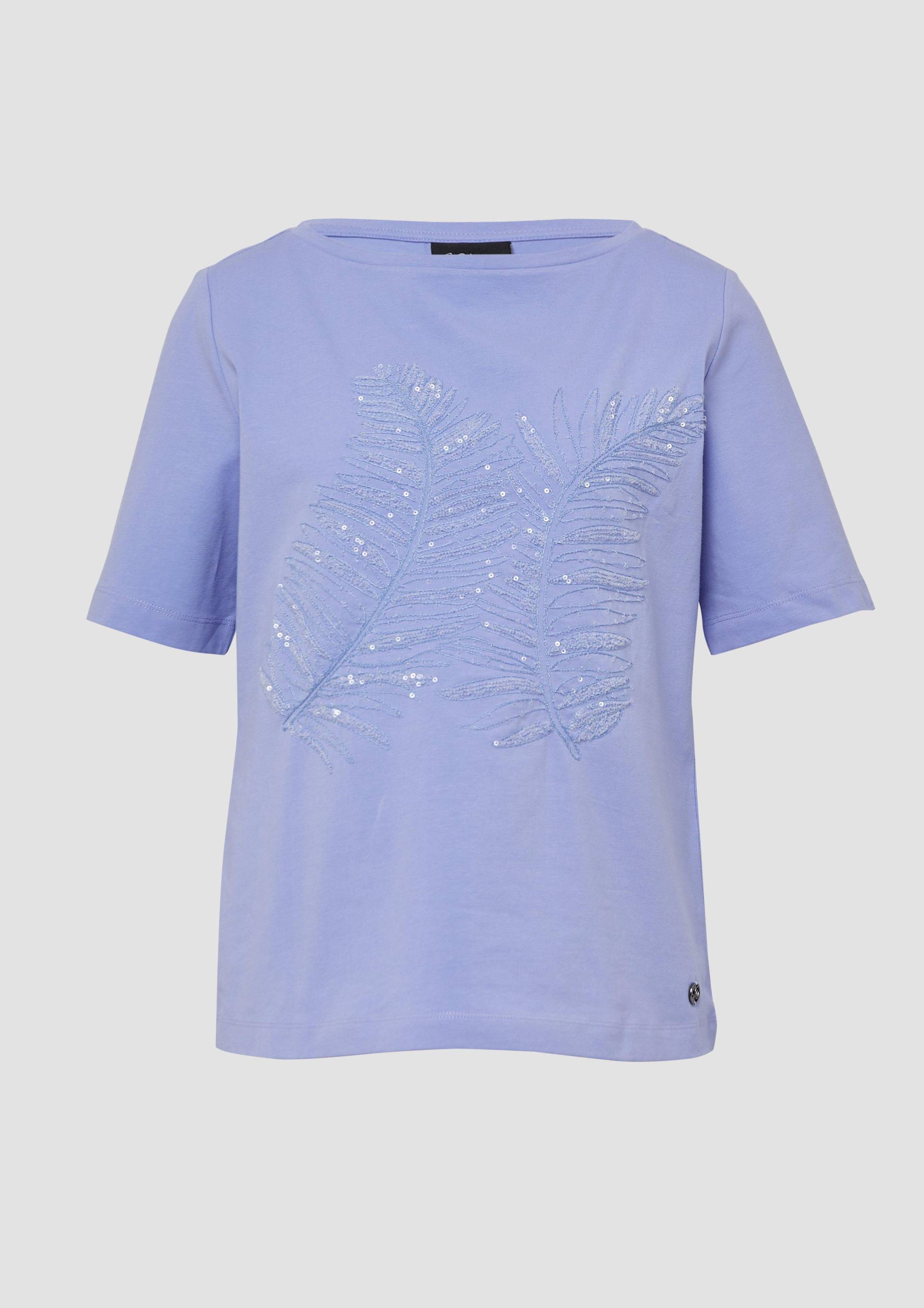 s.Oliver - T-Shirt im Relaxed Fit mit Pailletten, Damen, blau s.Oliver - T-Shirt im Relaxed Fit mit Pailletten, Damen, blau von s.Oliver