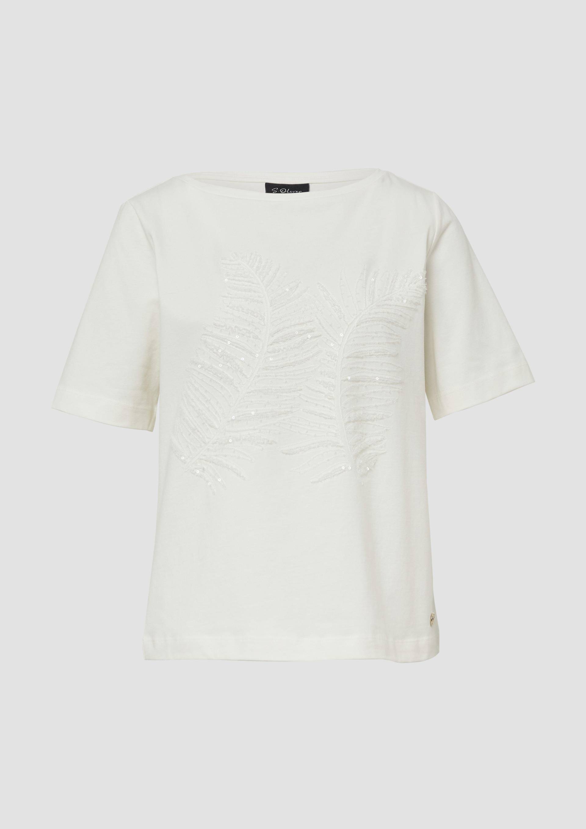 s.Oliver - T-Shirt im Relaxed Fit mit Pailletten, Damen, creme s.Oliver - T-Shirt im Relaxed Fit mit Pailletten, Damen, creme von s.Oliver