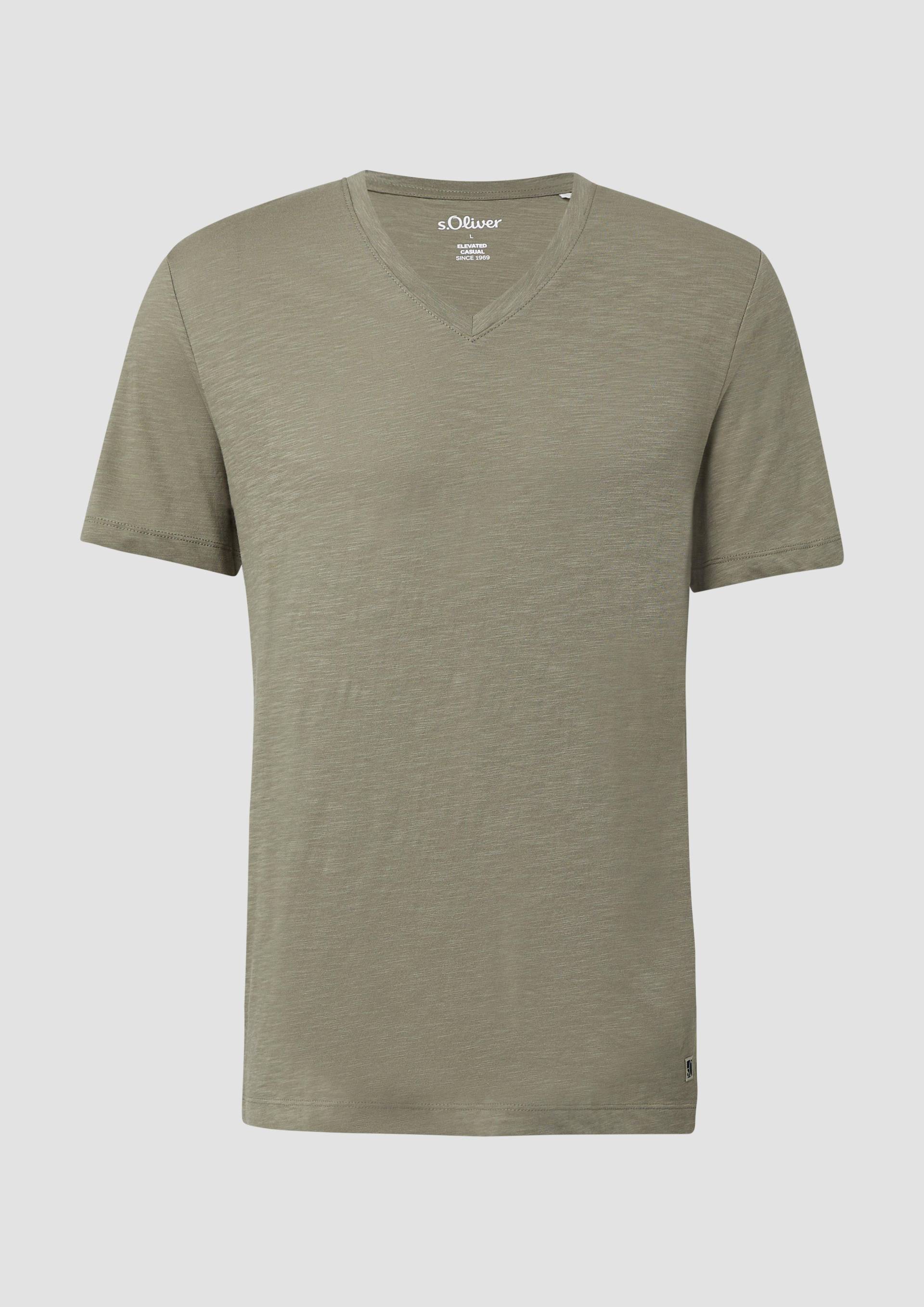 s.Oliver - T-Shirt aus Baumwolle mit V-Ausschnitt, Herren, Grün s.Oliver - T-Shirt aus Baumwolle mit V-Ausschnitt, Herren, Grün von s.Oliver
