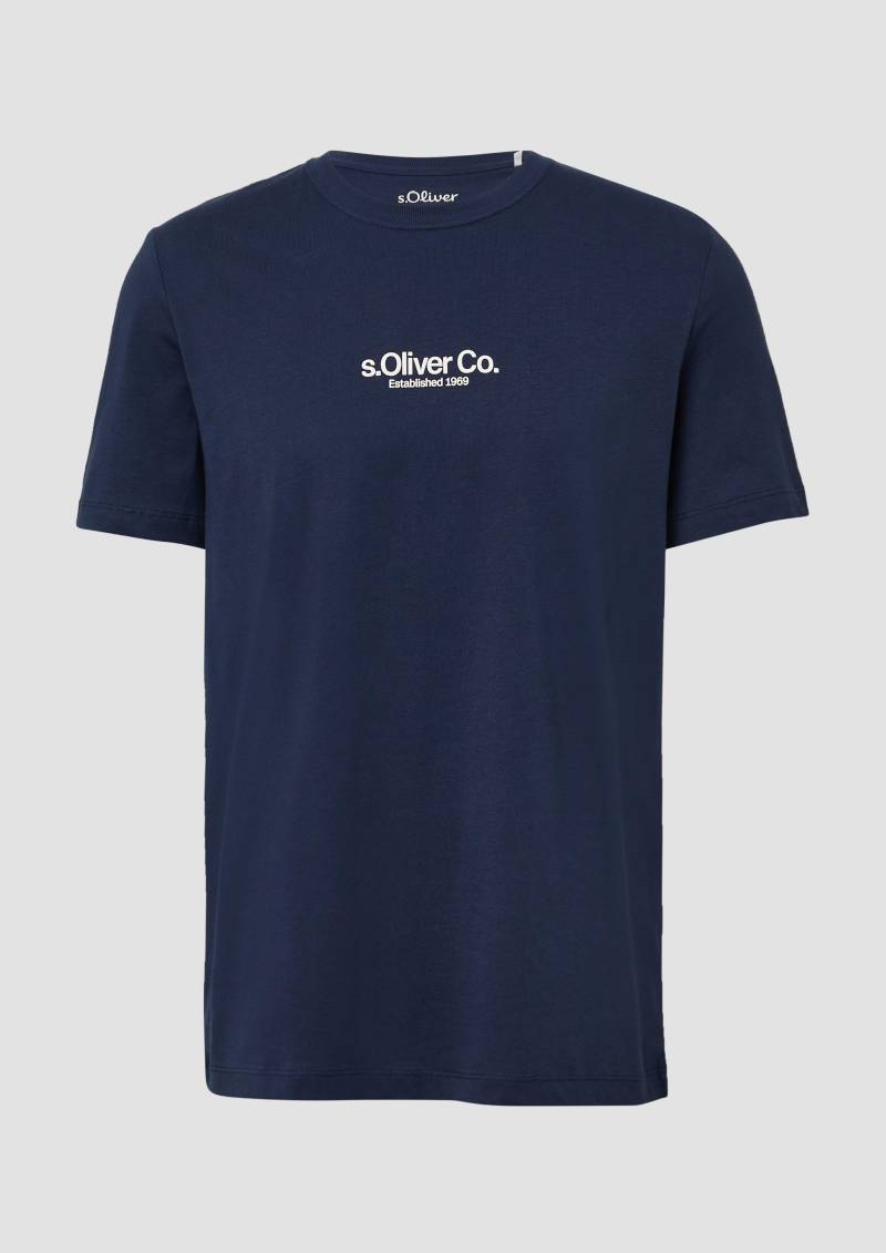 s.Oliver - T-Shirt aus Baumwolle mit Logo-Print, Herren, blau von s.Oliver