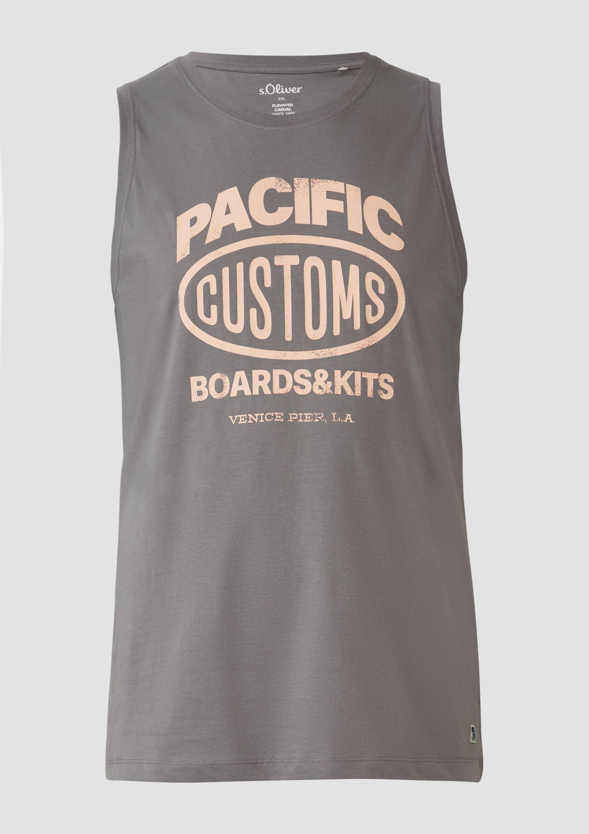 s.Oliver - Tanktop aus Baumwollle mit Frontprint, Herren, grau s.Oliver - Tanktop aus Baumwollle mit Frontprint, Herren, grau von s.Oliver